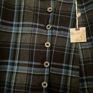 Plaid Button-Down Skirt
